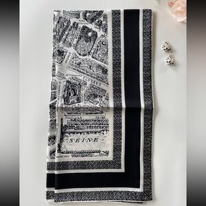 100% Silk Paris Map Scarf